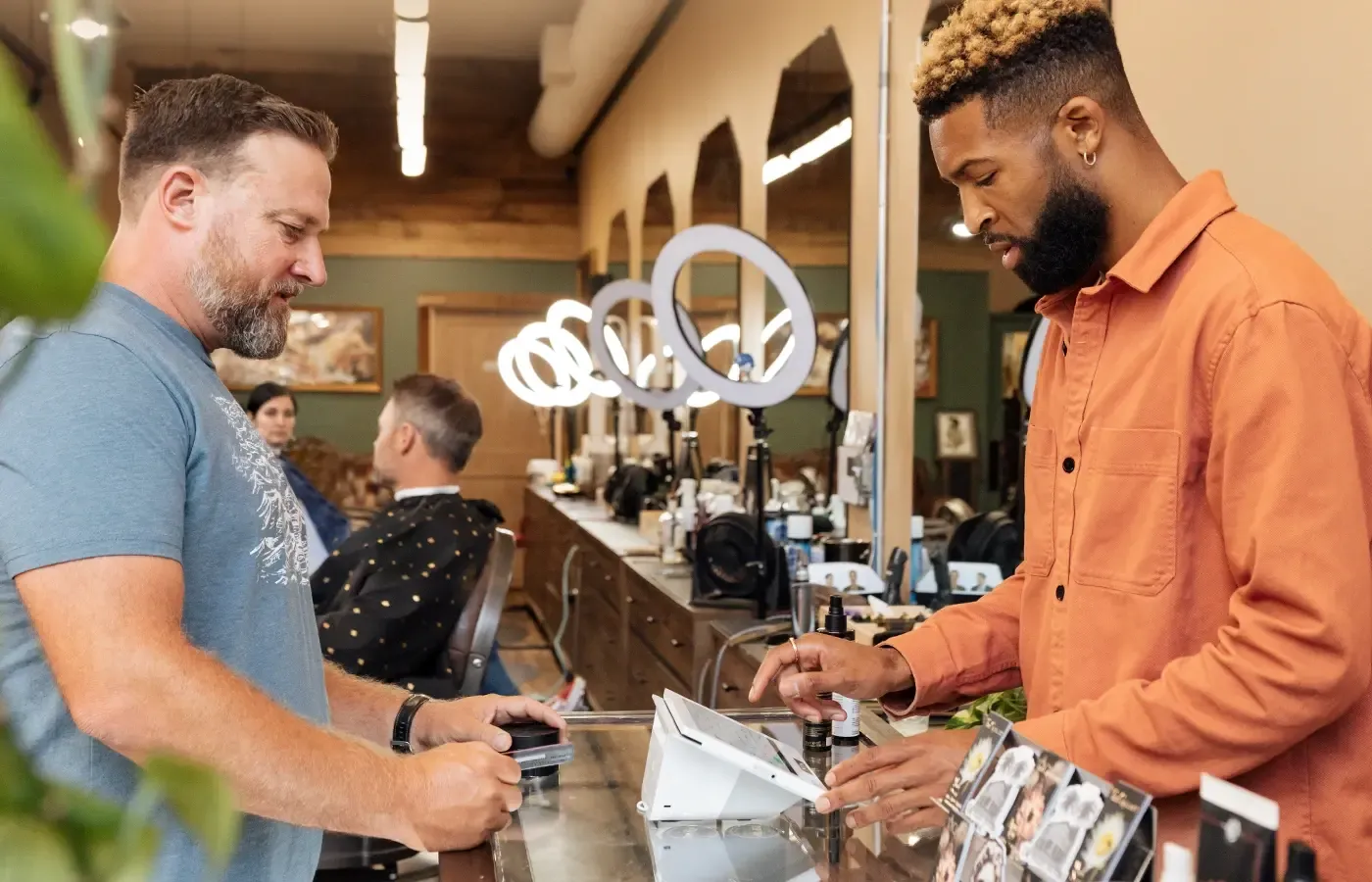 In a barbershop