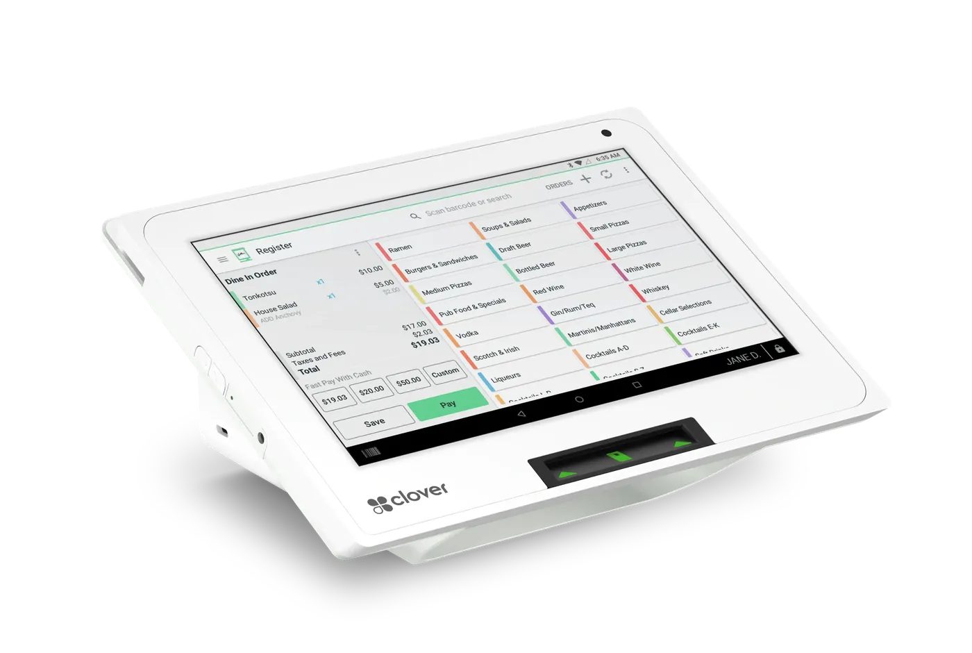 Order screen